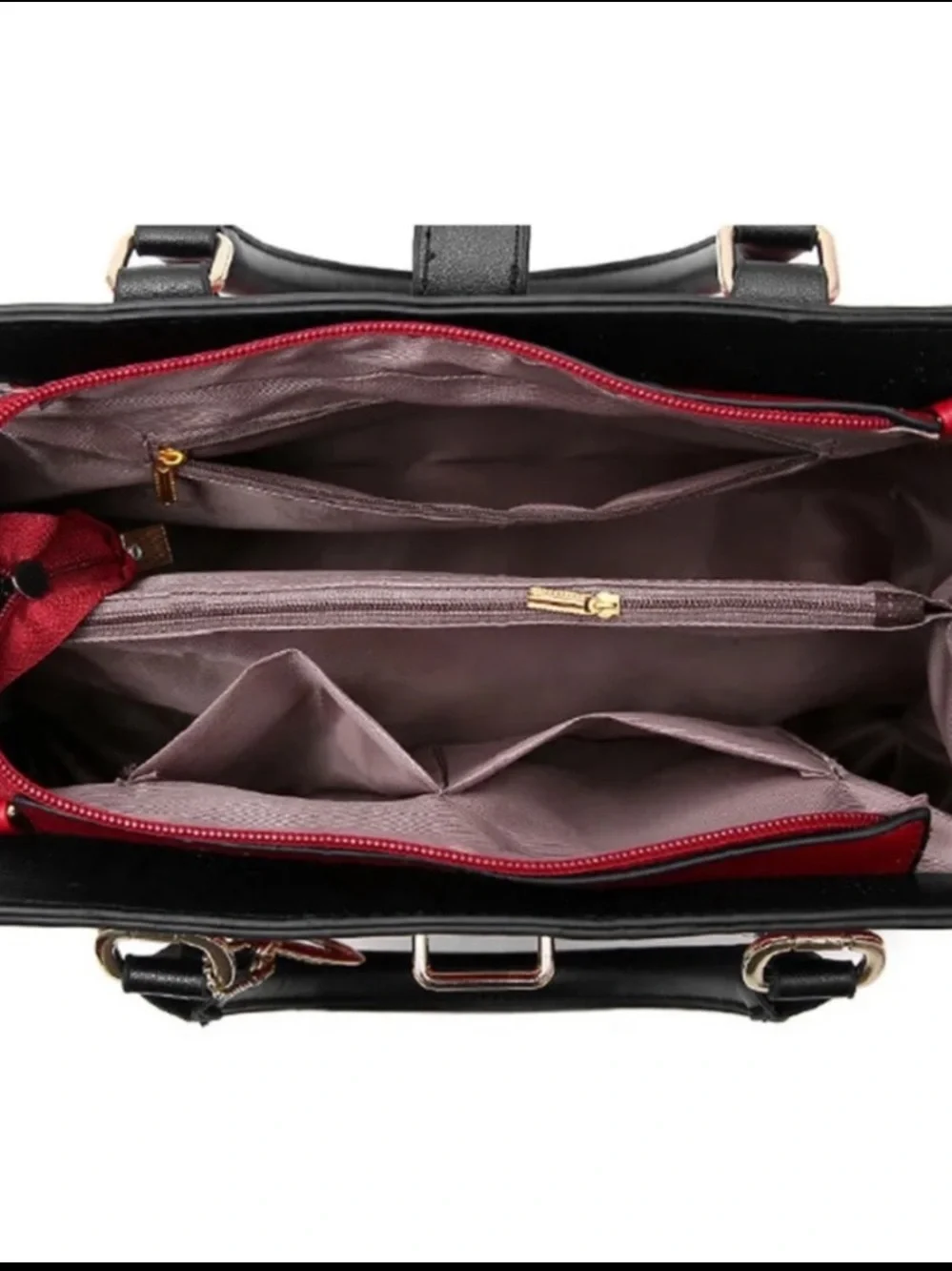 Elegant Red and Black Bag Satchel Purse NEW